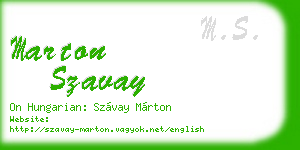 marton szavay business card