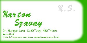 marton szavay business card